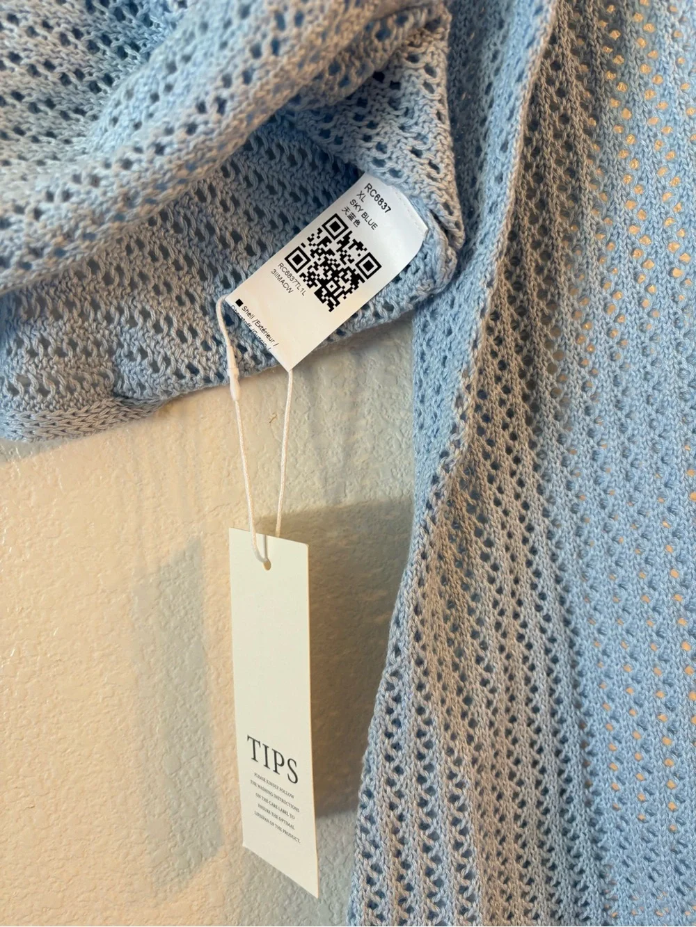 Light Blue Knit Top & Skirt with Side Slit Cover Up